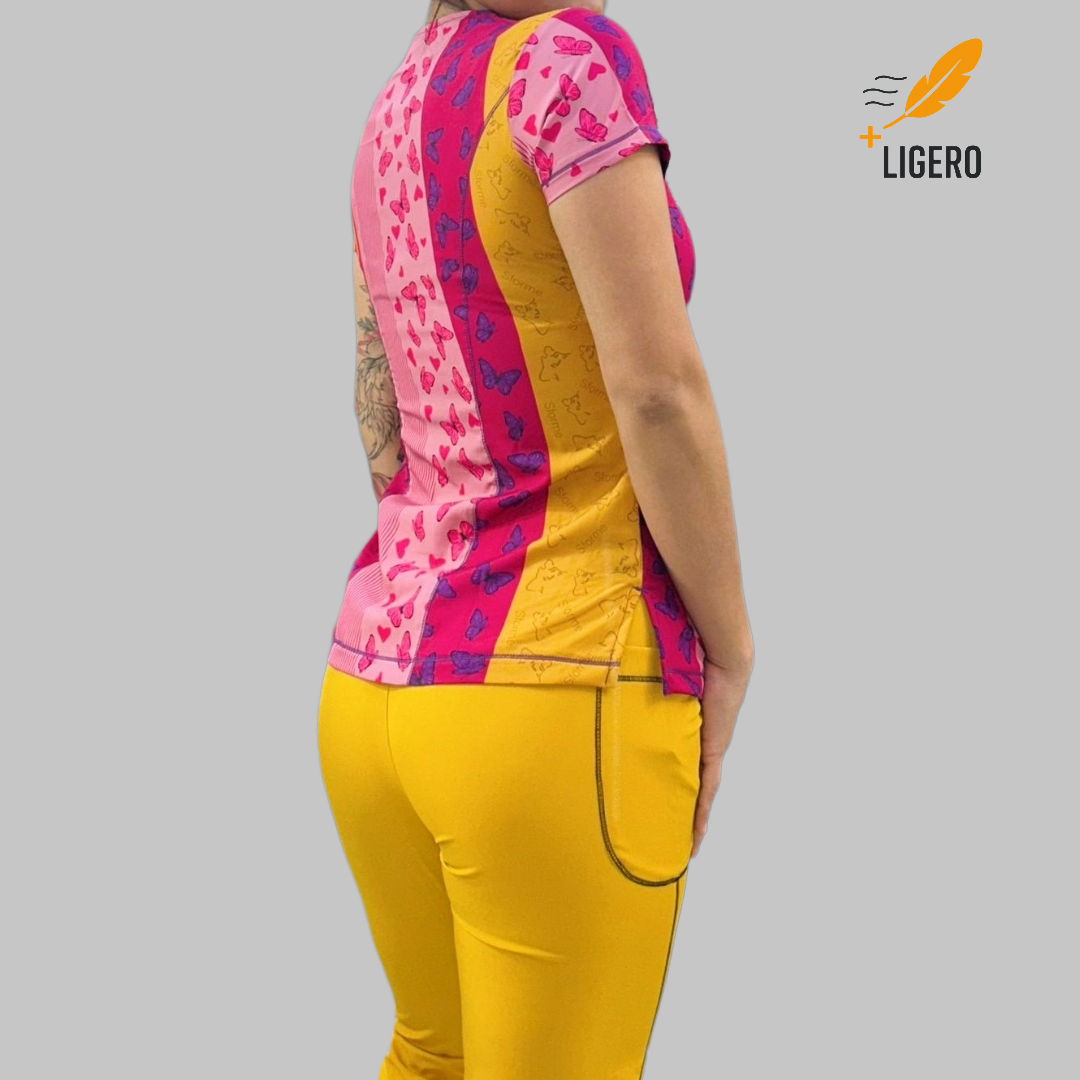 Filipina Estampada Mostaza- Fiusha, vistas Uva, Scrubs F.W Mujer