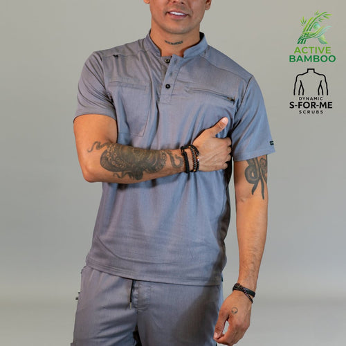 Filipina Gris Quirúrgica Hombre S-FOR-ME 511 Bamboo - Tela Bambú 160g