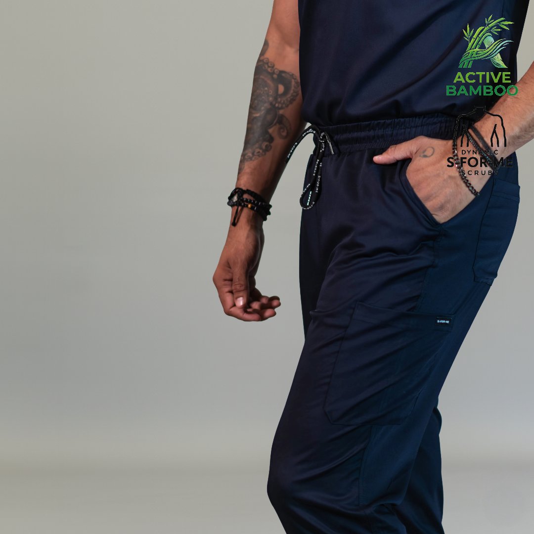 jogger bamboo hombre 510 azul marino detalle puño tobillo Sandel Medica