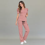 Pantalón Quirúrgico mujer 940 rosa palo Super Stretch | Cargo recto — vista 7 de 7
