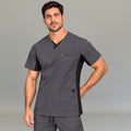 Filipina Quirúrgica Hombre 940 Gris Oxford con Vistas Negras Super Stretch — vista 1 de 4