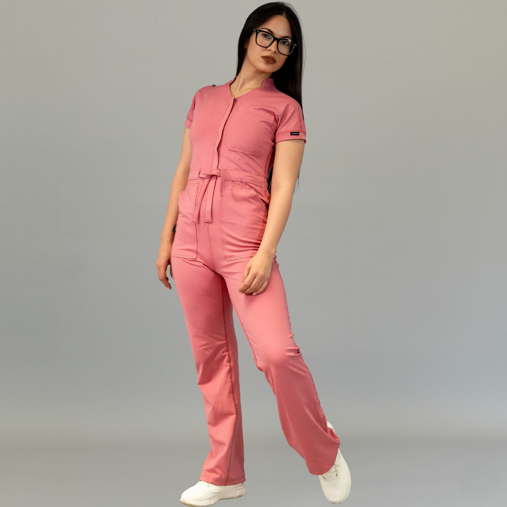 Jumpsuit Quirúrgico Mujer Estilo 945 Palo de Rosa Super Stretch Manga Corta