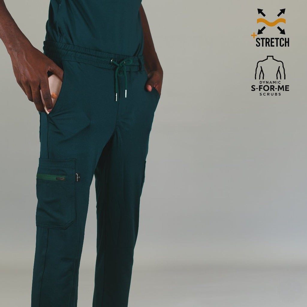 Pantalón Jogger Médico 901 Verde Botella Super Stretch para Hombre