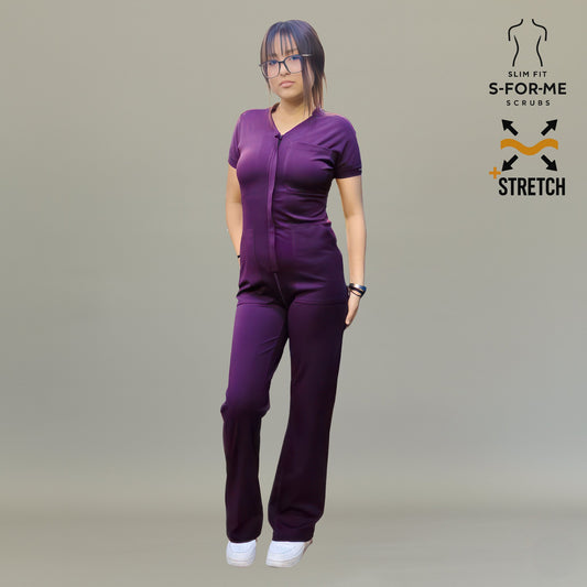 Jumpsuit Quirúrgico Mujer Estilo 945 Uva Super Stretch Manga Corta