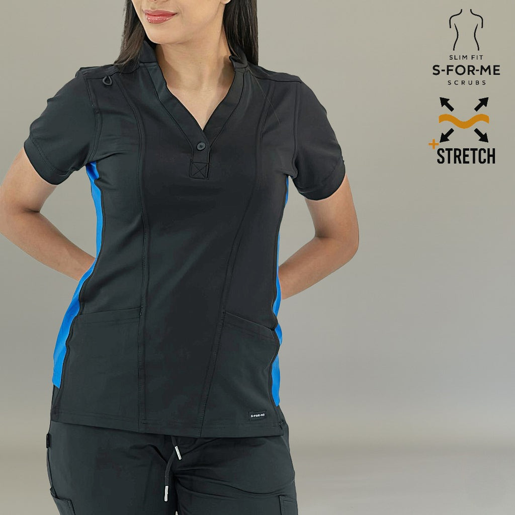 Filipina Médica para Mujer Modelo 930 Negro/Azul Rey Superstretch