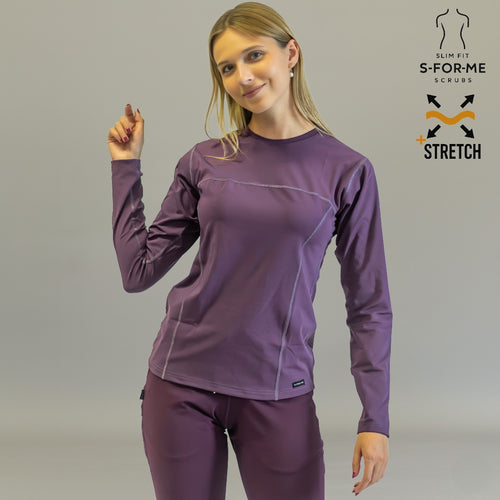 Blusa Under Scrub Mujer Manga Larga | Morado (Purple) Super Stretch