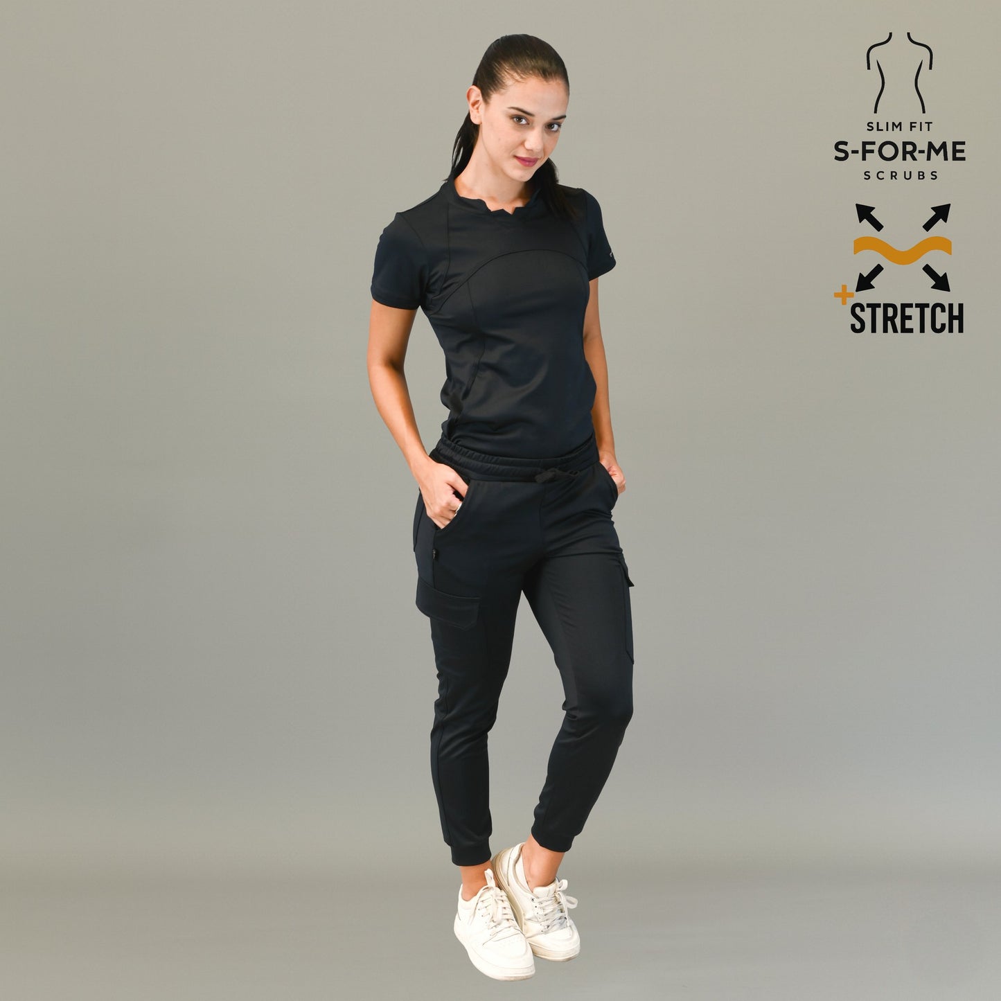 Filipina Est. 910 Quirúrgica Negra Mujer, Super Stretch, Scrubs 910