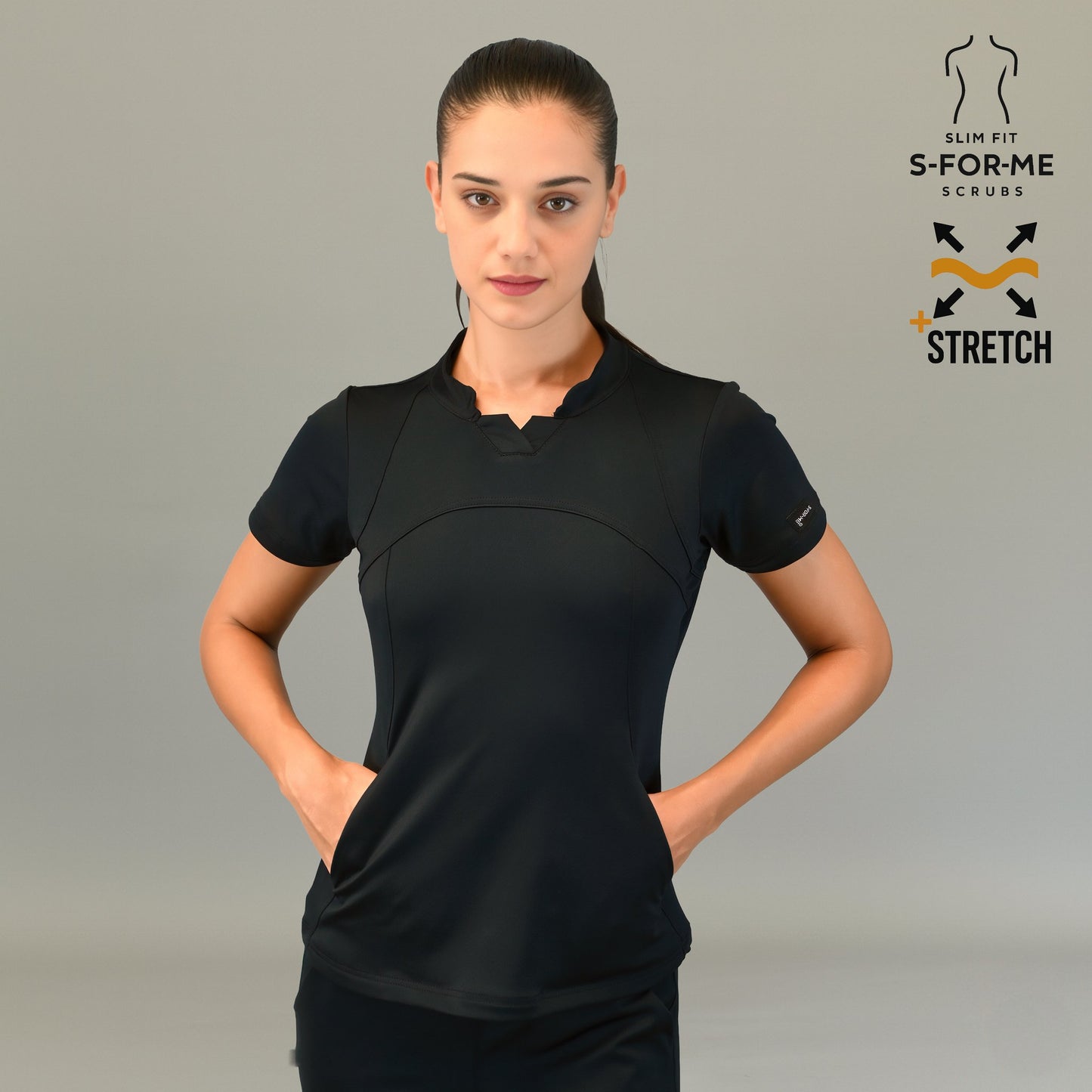Filipina Est. 910 Quirúrgica Negra Mujer, Super Stretch, Scrubs 910