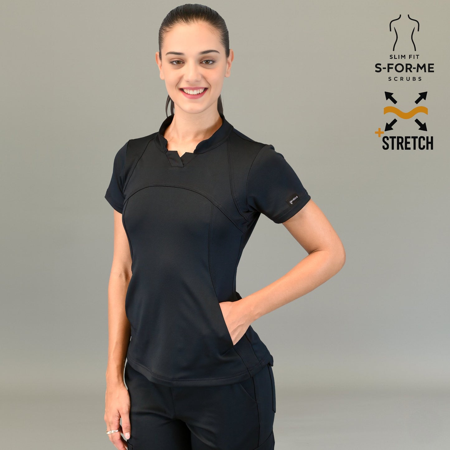 Filipina Est. 910 Quirúrgica Negra Mujer, Super Stretch, Scrubs 910