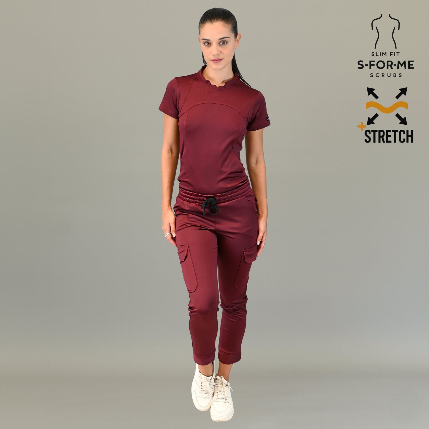 Jogger Est. 910 Quirúrgico, Vino Mujer Super Stretch, Scrubs 910