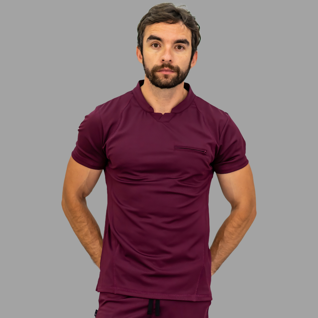 Conjunto Quirúrgico Vino para Hombre – Estilo 910 | Super Stretch Slim Fit