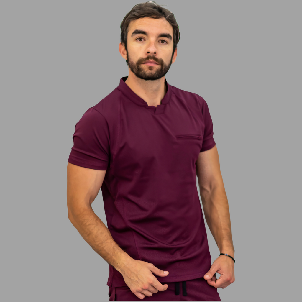 Conjunto Quirúrgico Vino para Hombre – Estilo 910 | Super Stretch Slim Fit