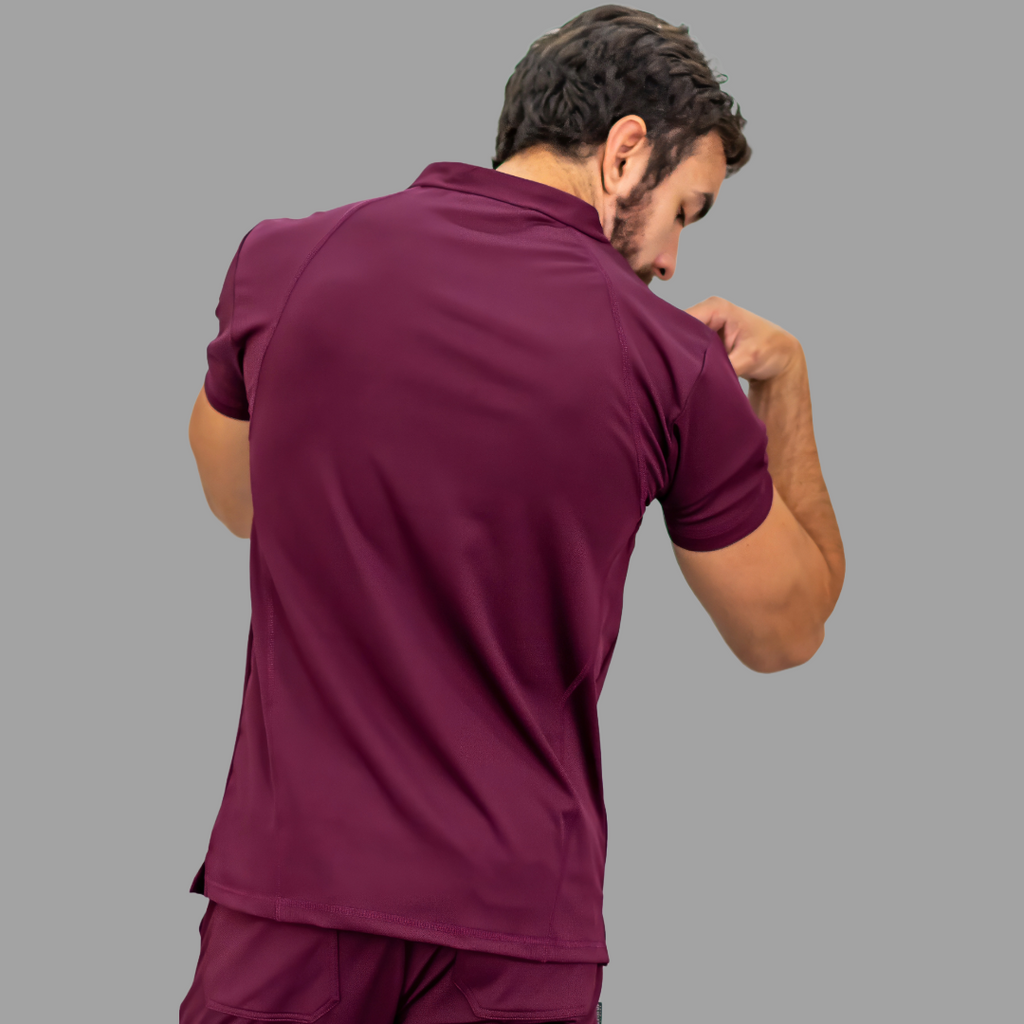 Conjunto Quirúrgico Vino para Hombre – Estilo 910 | Super Stretch Slim Fit