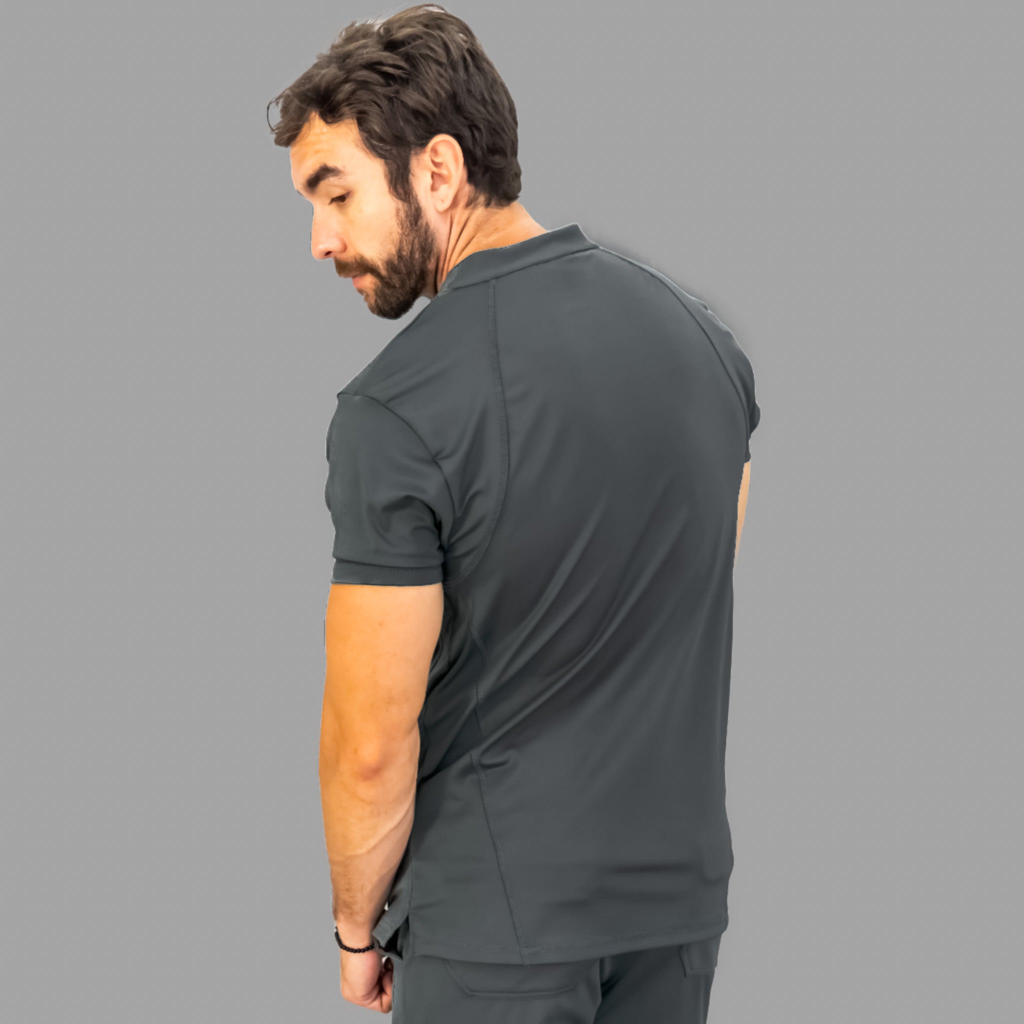 Conjunto Quirúrgico Gris Oxford para Hombre – Estilo 910 | Super Stretch Slim Fit