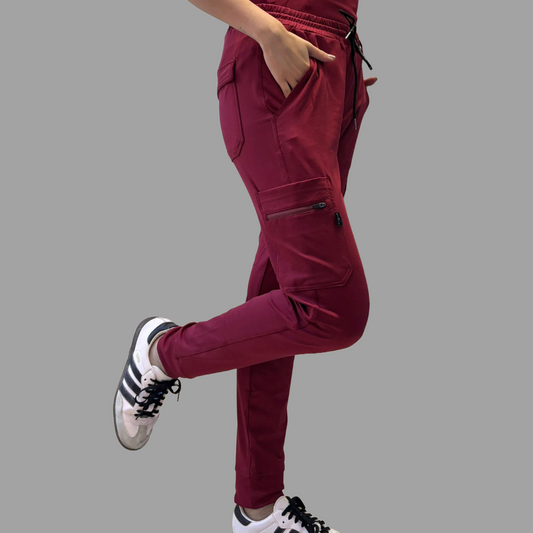 901 Jogger Mujer Super Stretch Burgundy, Scrubs