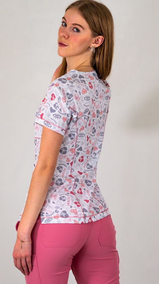 Filipina 501 Estampada Sforme Health rosa/gris  mujer F.W