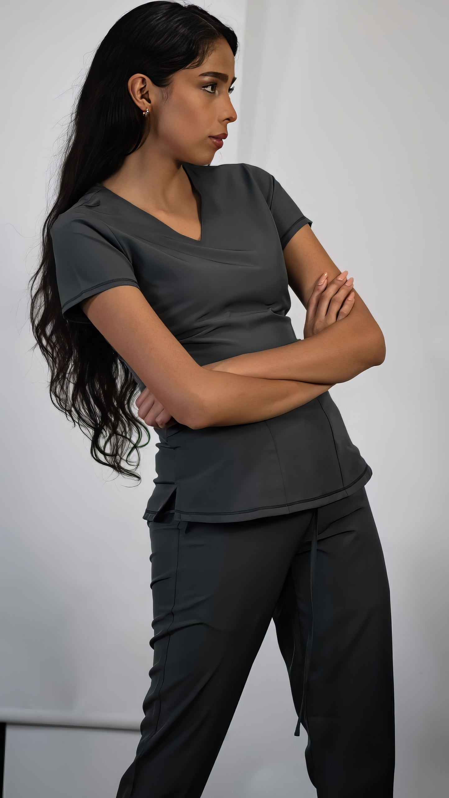 Filipina Quirúrgica Gris Oxford Mujer, Scrubs Est. 600 F.W (Uniformes Medicos)