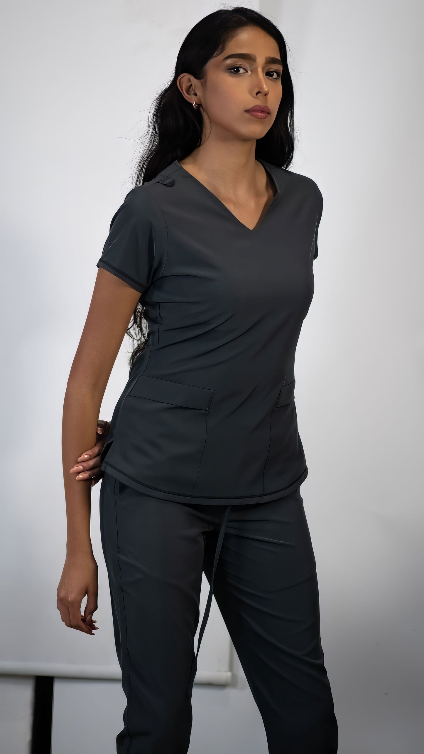 Filipina Quirúrgica Gris Oxford Mujer, Scrubs Est. 600 F.W (Uniformes Medicos)