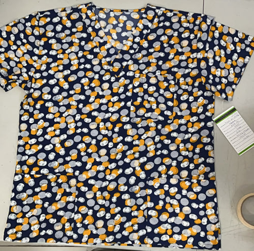 Filipina 600 Unisex Estampado Azul Marino con Bolitas Amarillas y Blancos