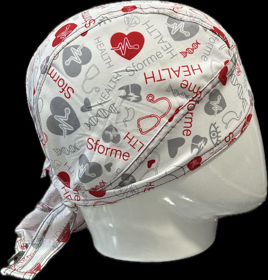 Gorro Quirúrgico Estampado Sforme Health rojo/gris