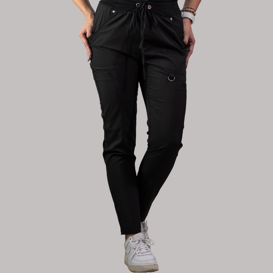 Pantalon Negro Stretch Mujer, Scrubs 610 (Uniformes Medicos)