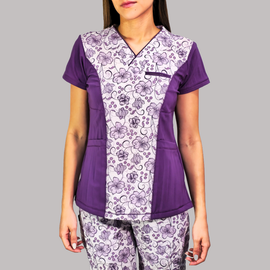 Filipina 501 Floral  Princesa-vistas Uva  Mujer FW