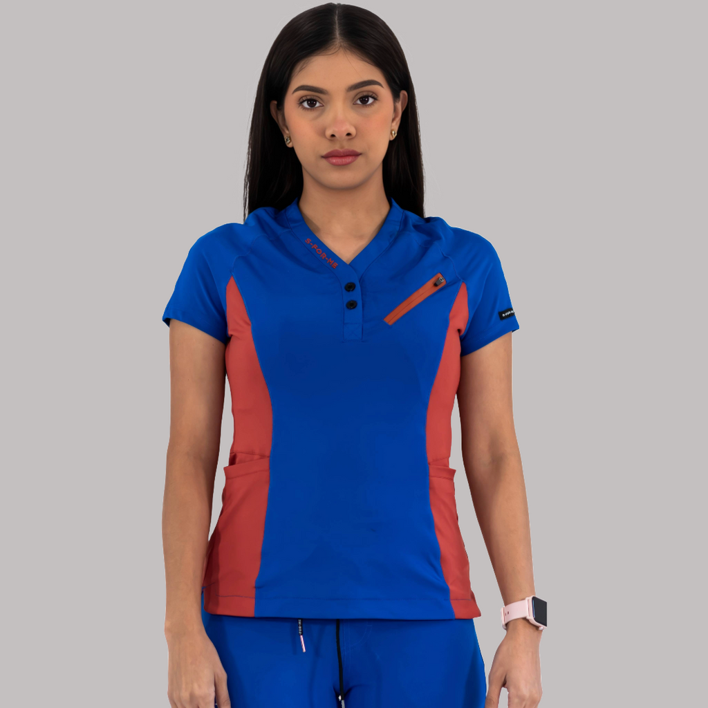Conjunto Quirúrgico Mujer · Modelo 905 Super Stretch · Azul Rey con Chedron
