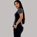 Filipina Médica 905 Oxford Gris/Negro Super Stretch para Mujer