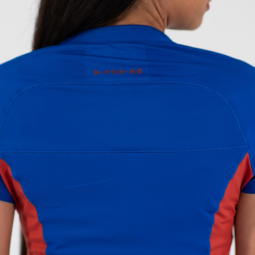 Conjunto Quirúrgico Mujer · Modelo 905 Super Stretch · Azul Rey con Chedron
