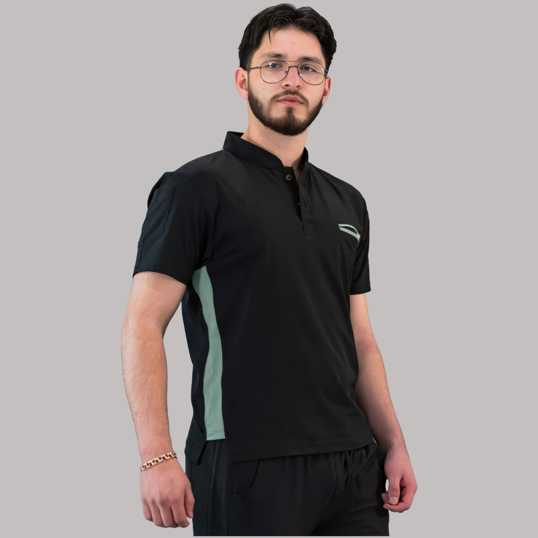 Filipina Quirúrgica Hombre Negra/Menta, Scrubs 520