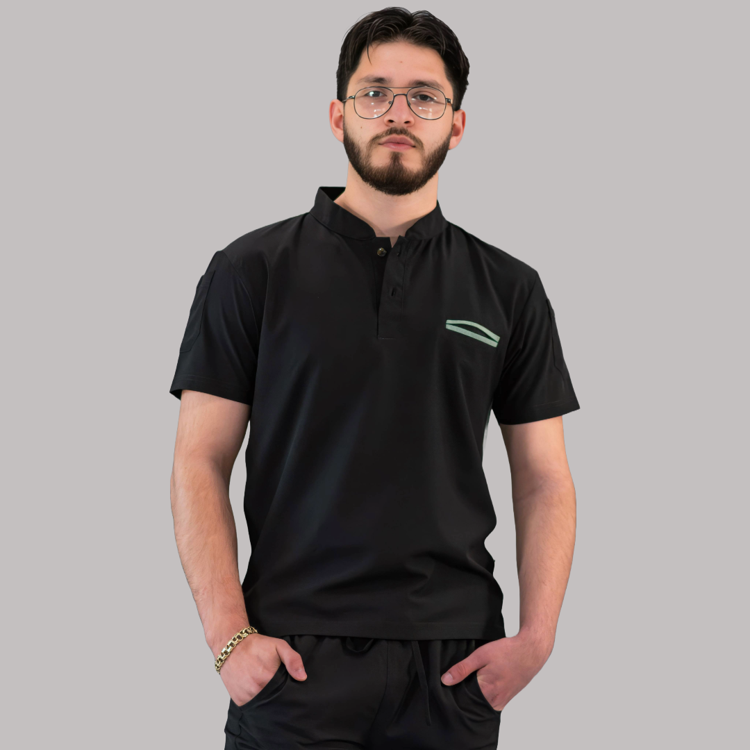 Filipina Quirúrgica Hombre Negra/Menta, Scrubs 520