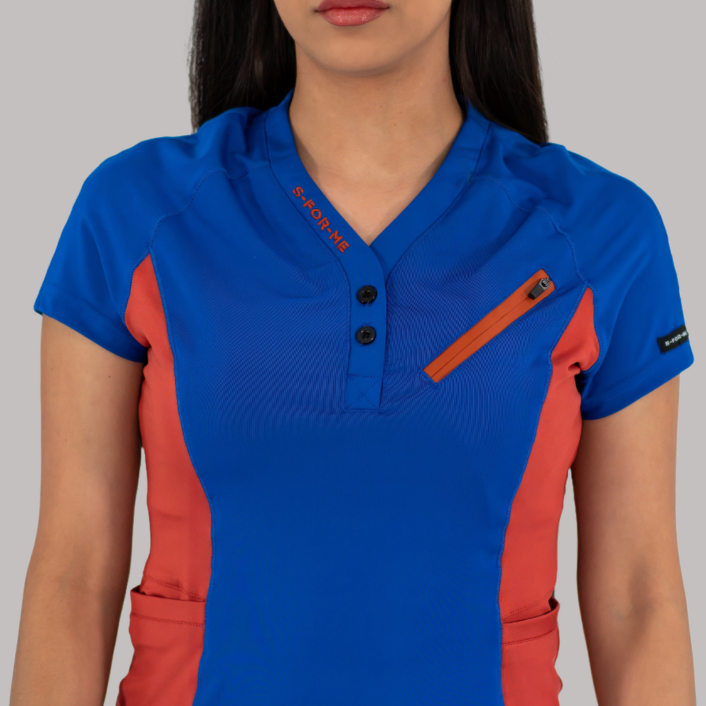 Conjunto Quirúrgico Mujer · Modelo 905 Super Stretch · Azul Rey con Chedron