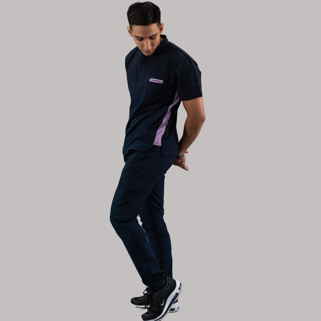 Filipina Quirúrgica Hombre Azul Mno./Lila, Scrubs 520