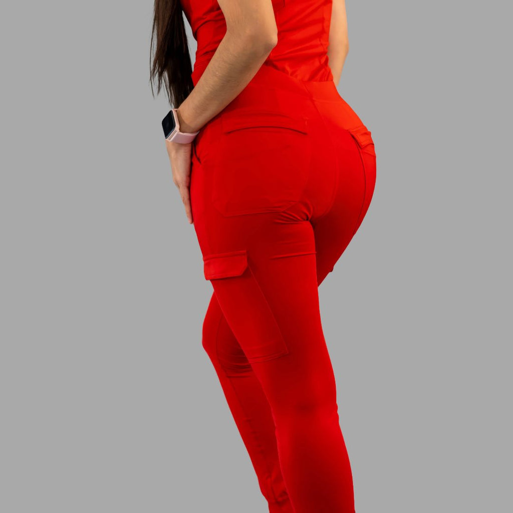 Pantalón Jogger Médico 901 Rojo Super Stretch para Mujer