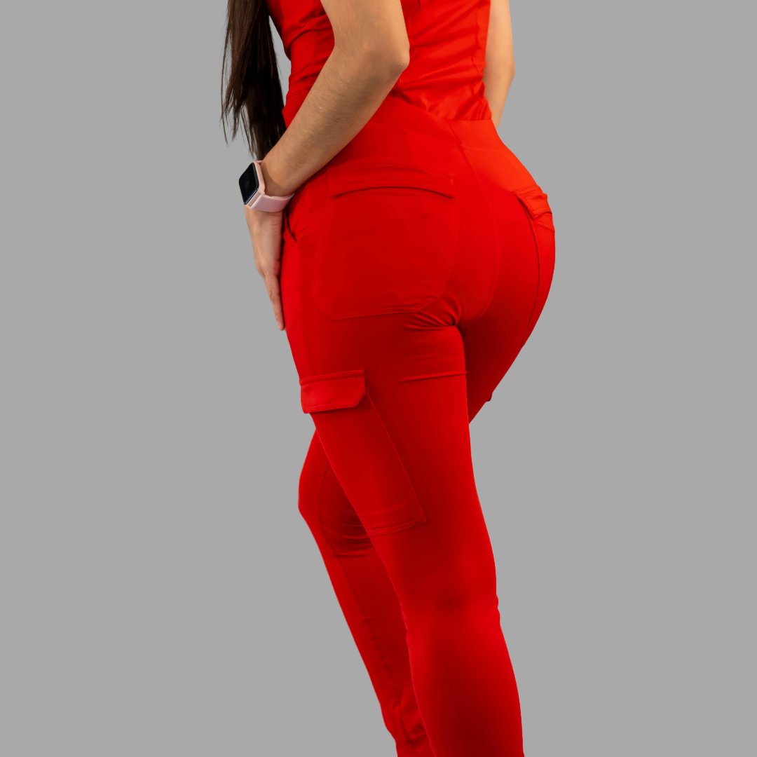 Pantalón Jogger Médico 901 Rojo Super Stretch para Mujer