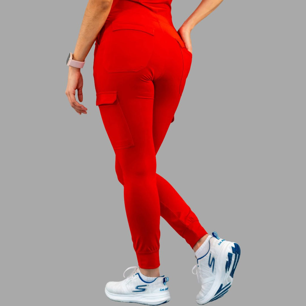 Pantalón Jogger Médico 901 Rojo Super Stretch para Mujer