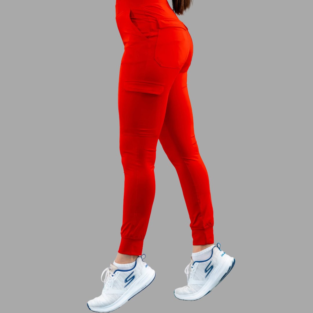 Pantalón Jogger Médico 901 Rojo Super Stretch para Mujer