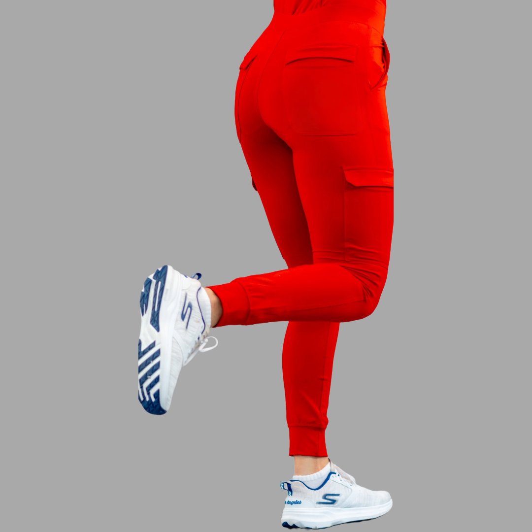 Pantalón Jogger Médico 901 Rojo Super Stretch para Mujer