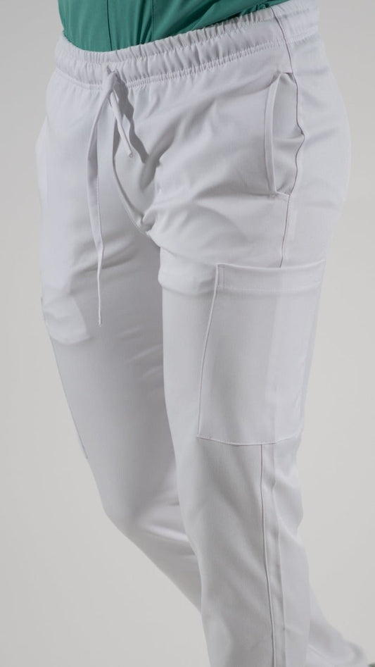 Pantalon Hombre 5 bolsas alviero antifluido Blanco.