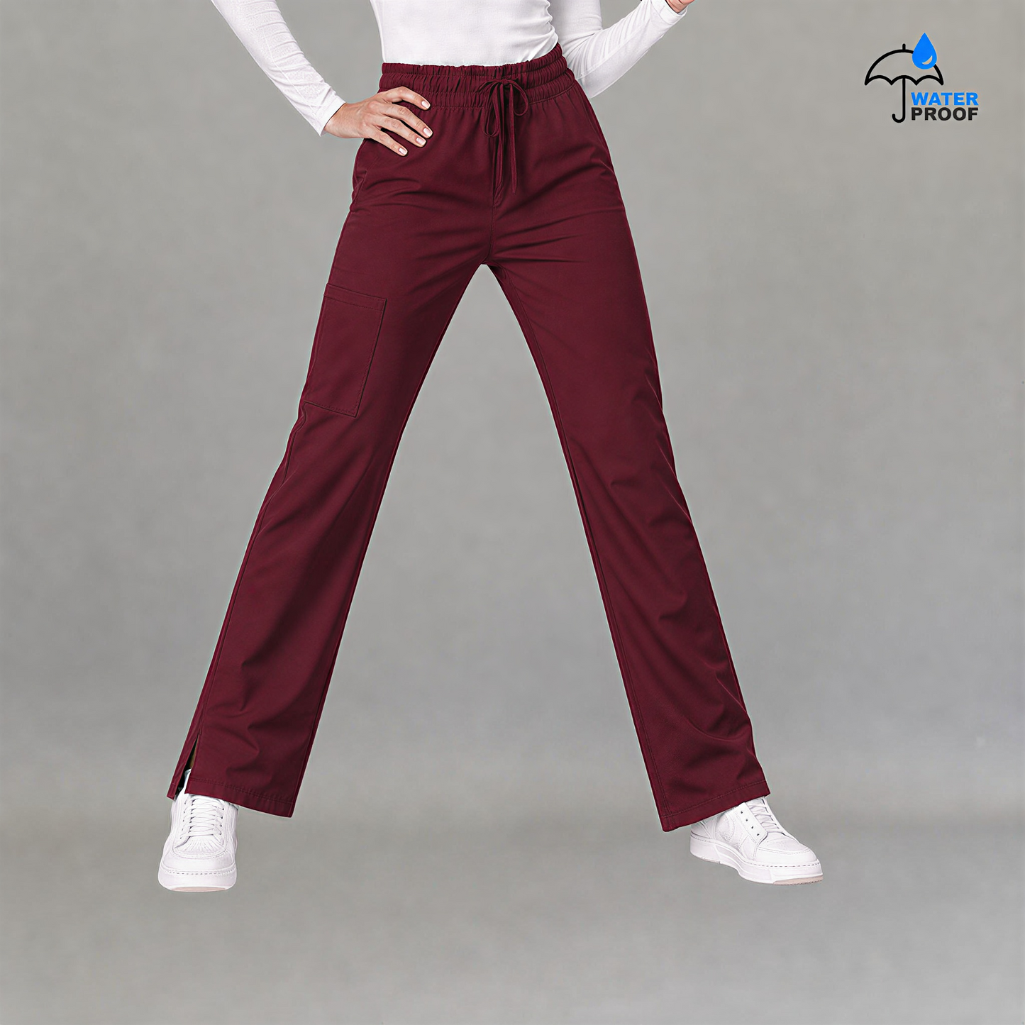 Pantalón 502 Quirúrgico Mujer Vino Antifluido Relaxed