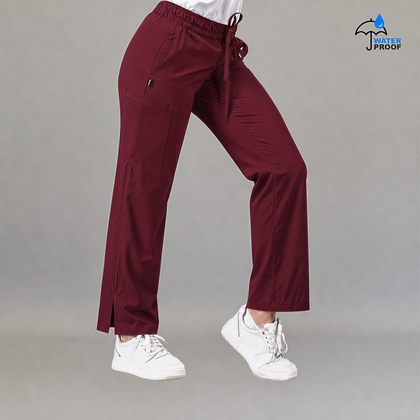 Pantalón 502 Quirúrgico Mujer Vino Antifluido Relaxed