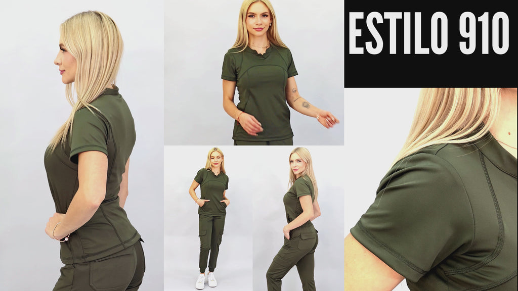 Filipina Quirurgica, Mujer Verde Pino Super Stretch, Scrubs 910