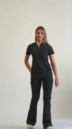 Pantalón Quirúrgico Mujer Est. 915 | Negro Campana Super Stretch