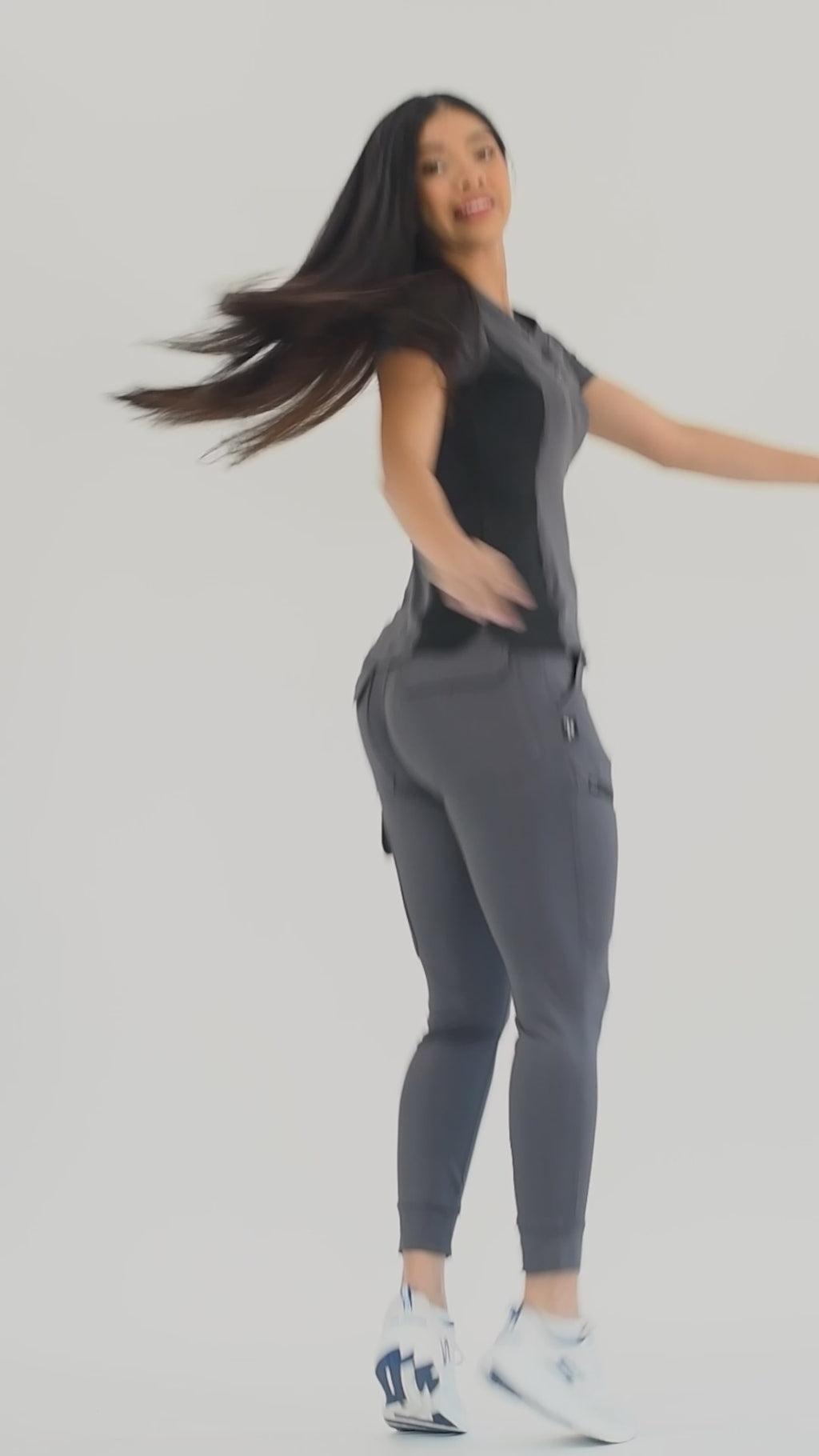 Filipina Quirúrgica Mujer Super Stretch Gris - Negro, Scrubs 905