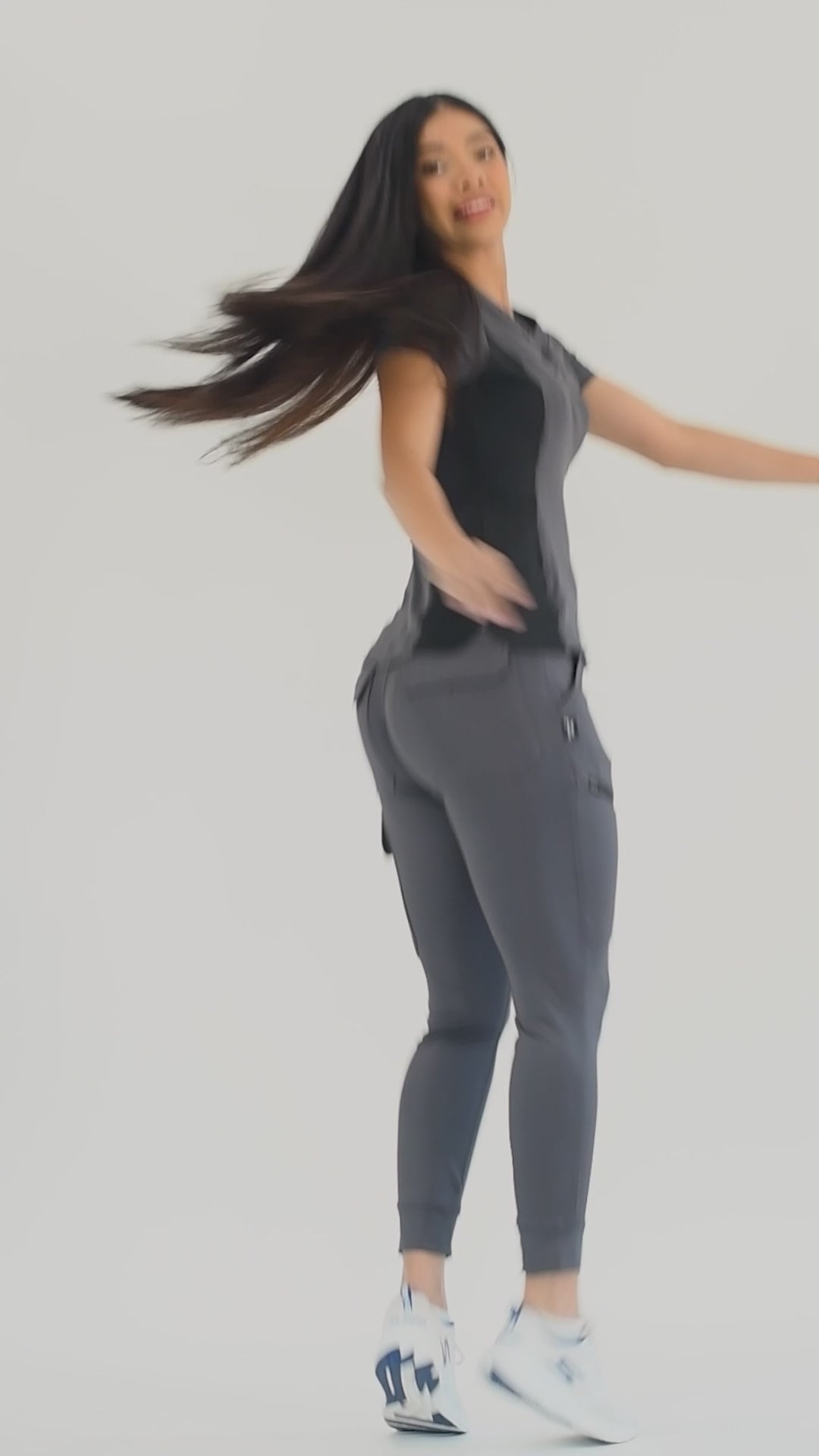 Filipina Quirúrgica Mujer Super Stretch Gris - Negro, Scrubs 905