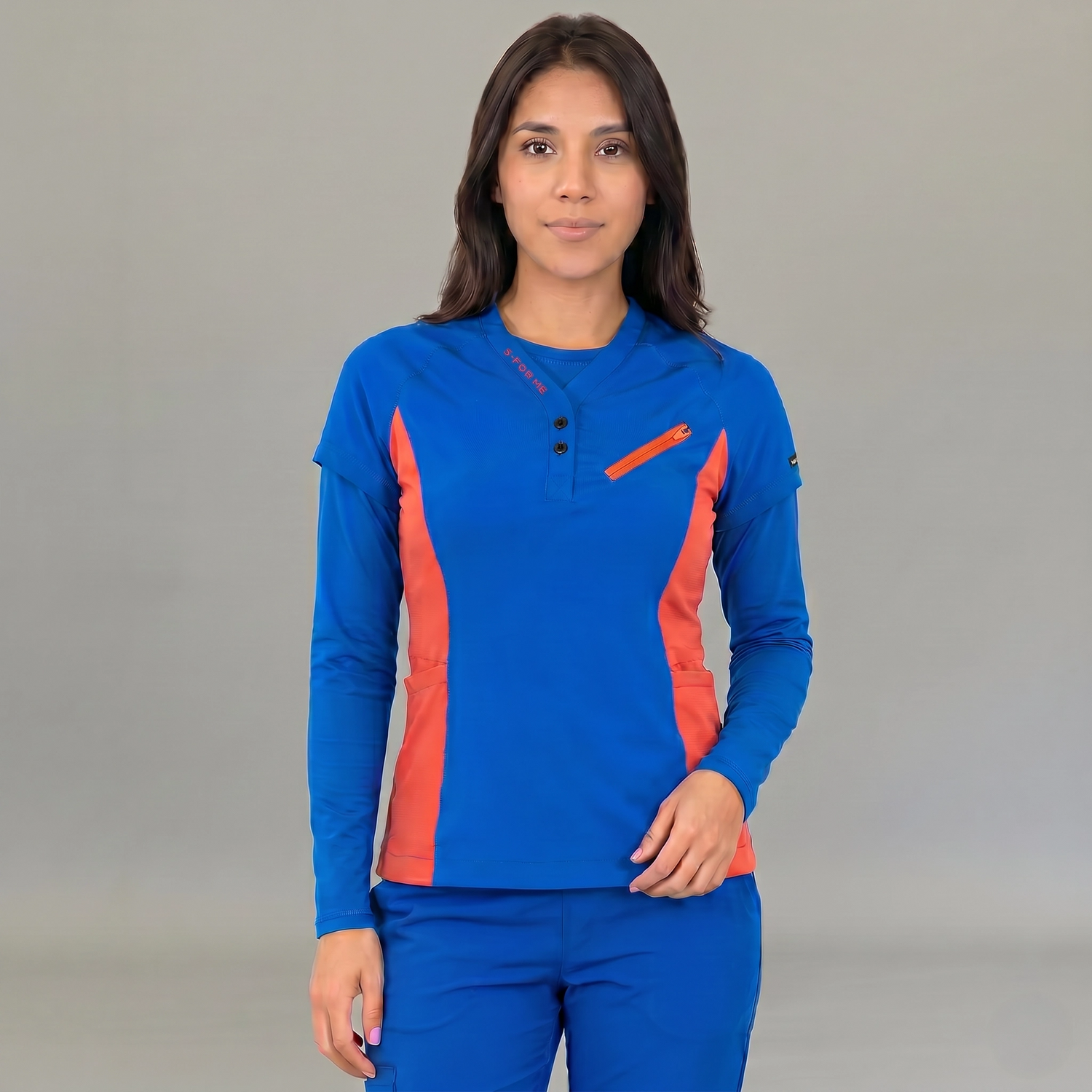 Blusa under scrub azul rey manga larga usada debajo de filipina médica para mujer