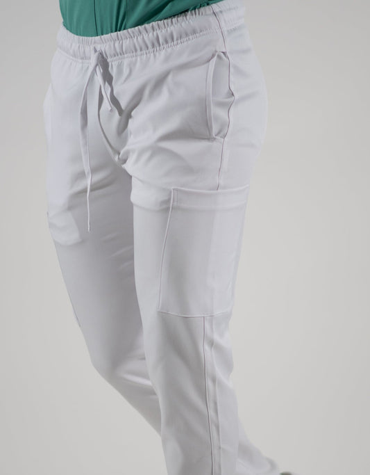 Pantalon Hombre 5 bolsas alviero antifluido Blanco.